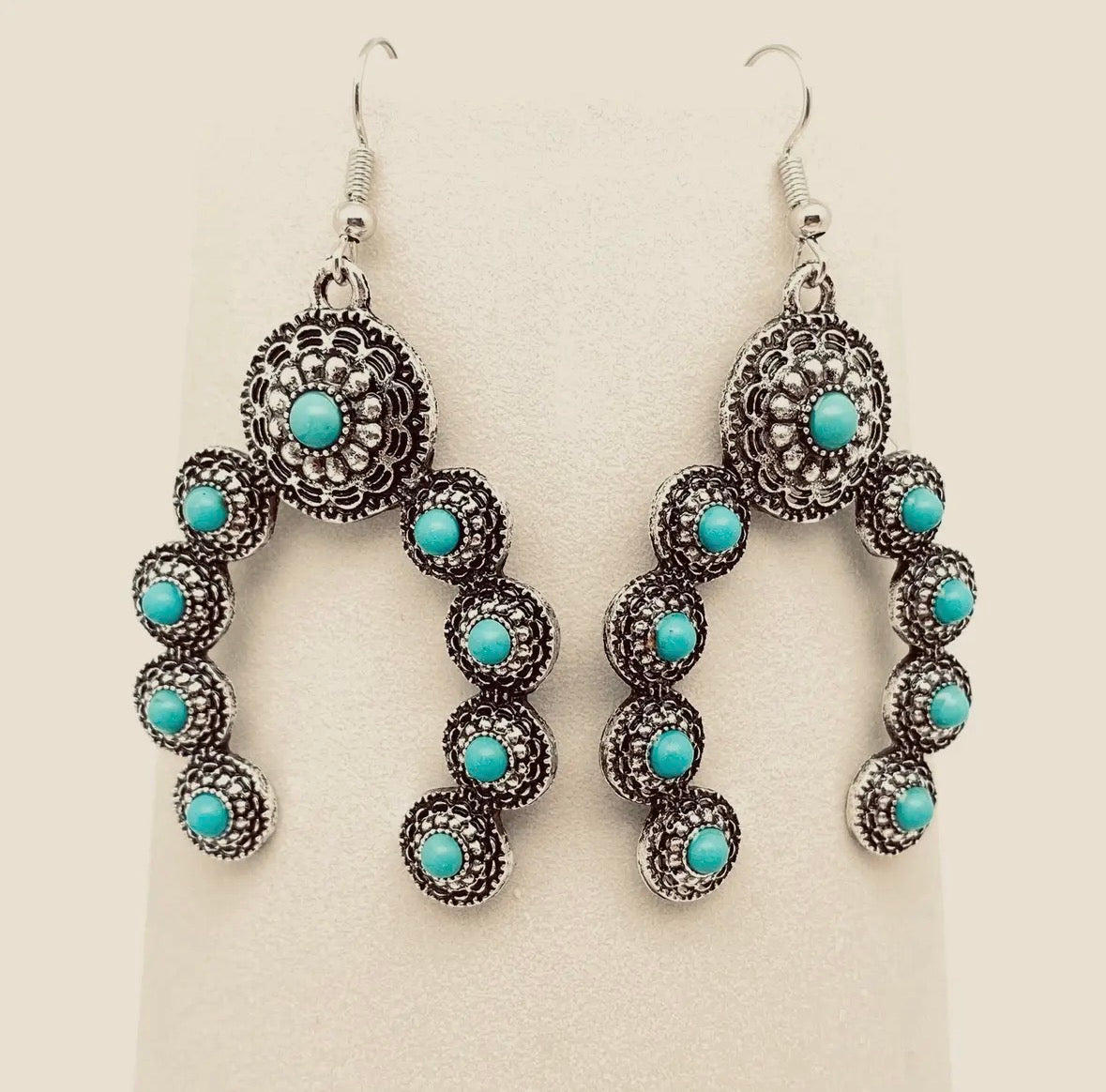 Turquoise Horseshoe Dangle Earrings