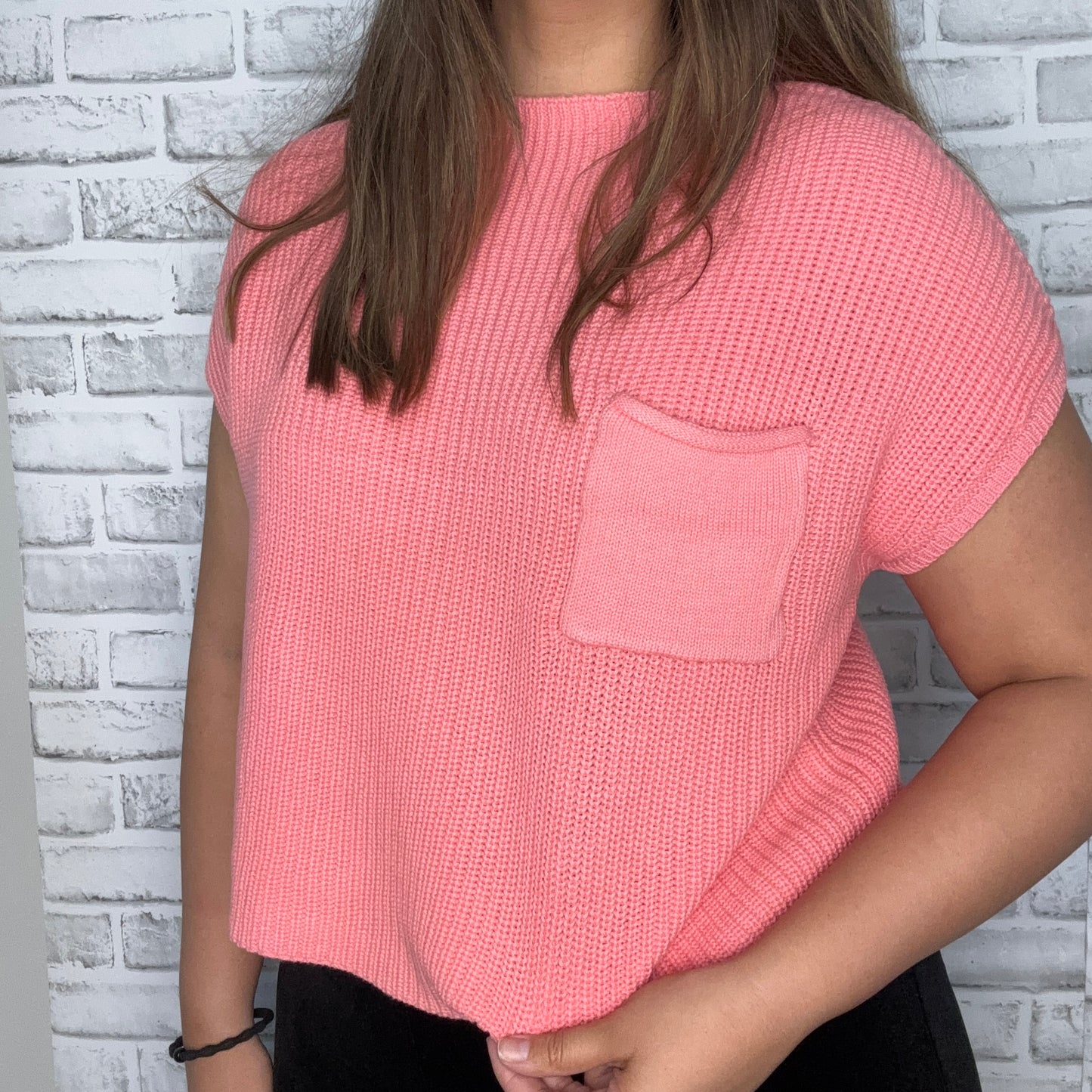 Mock Neck Cropped Sweater