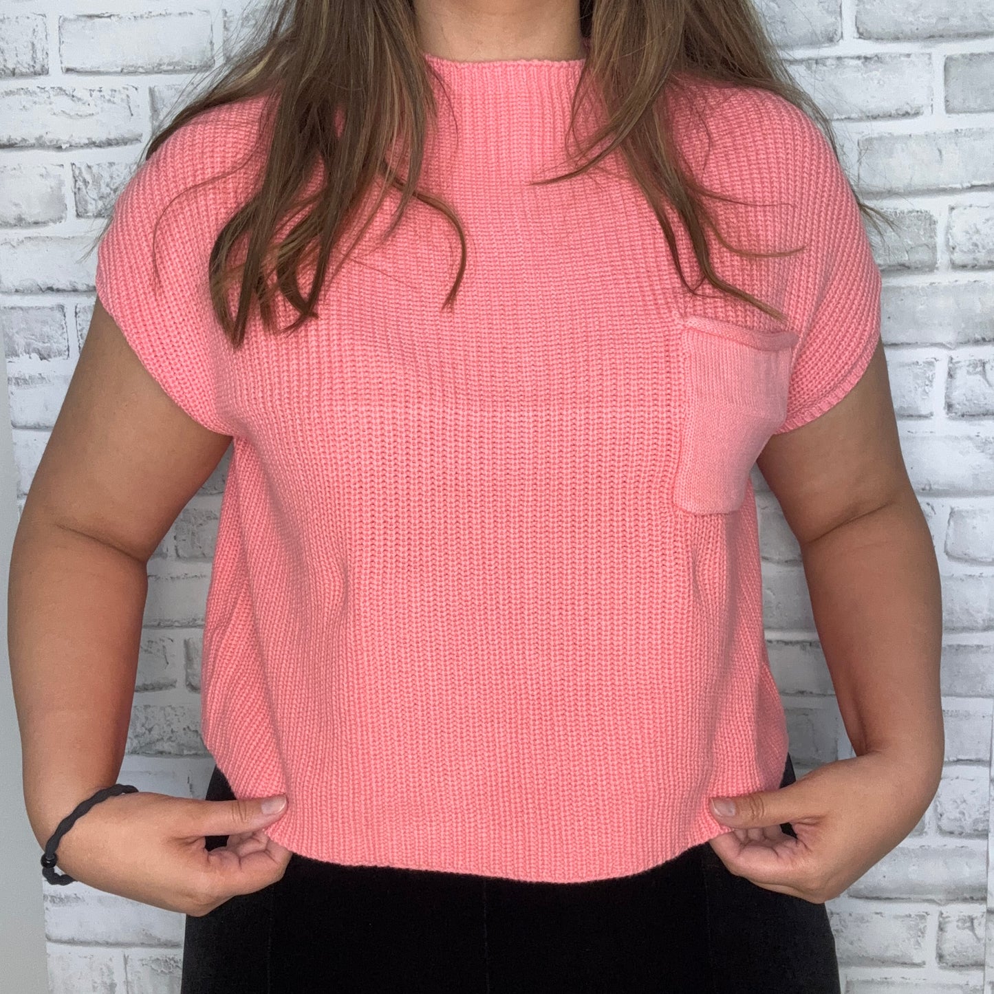 Mock Neck Cropped Sweater