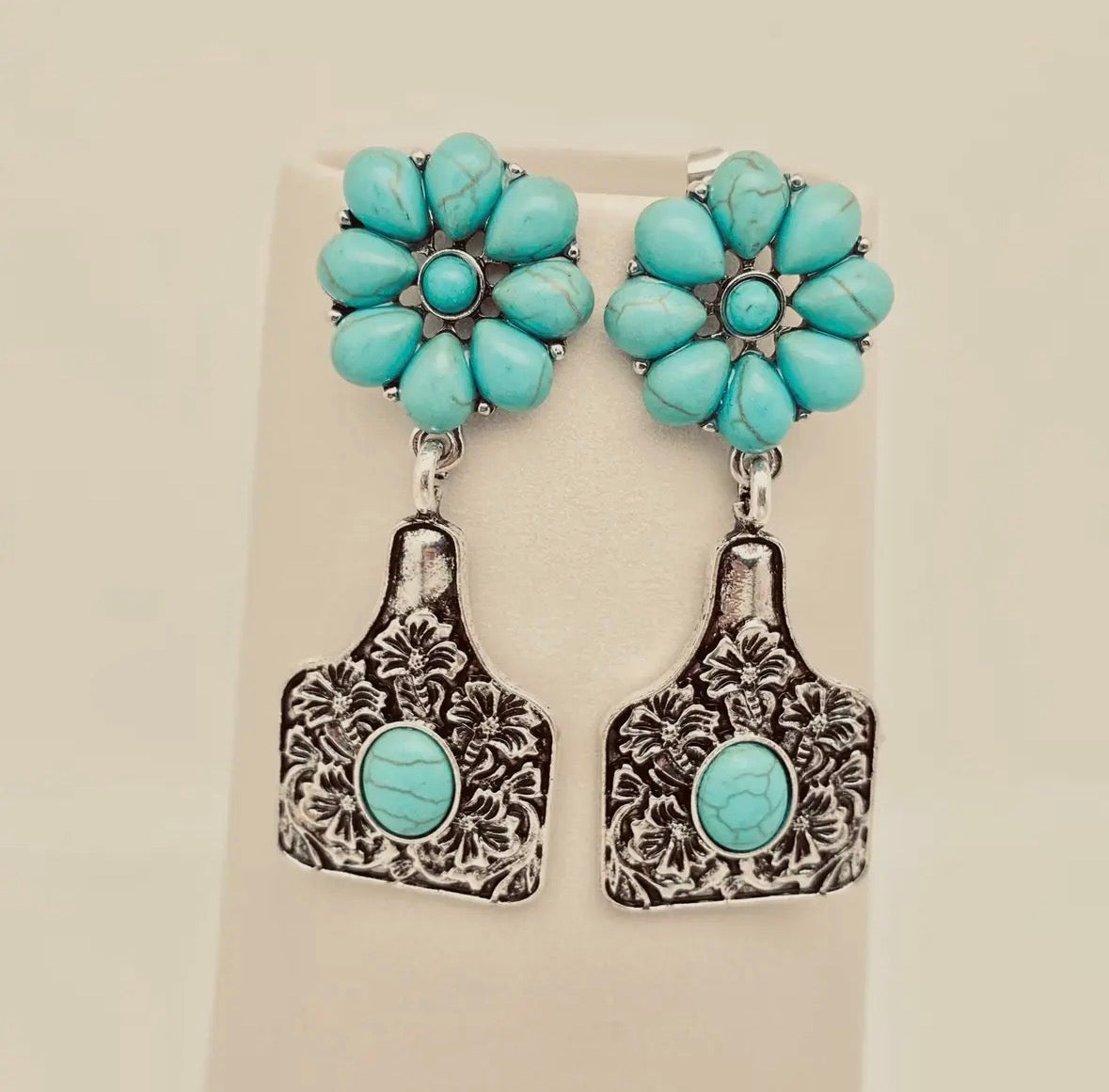 Cattle Tag Dangle Earrings