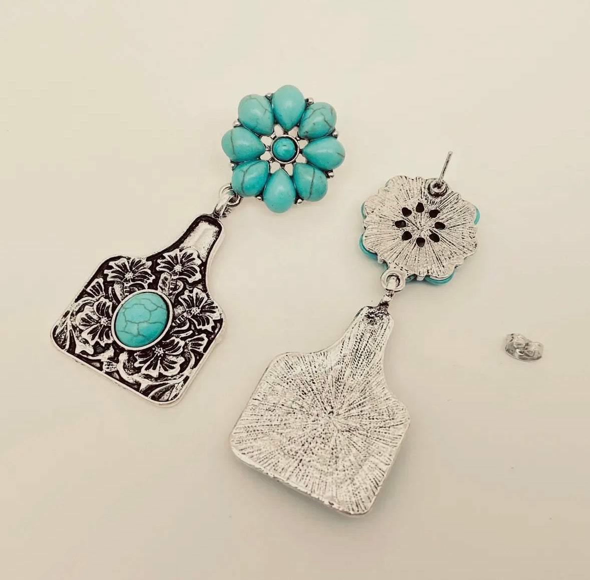 Cattle Tag Dangle Earrings