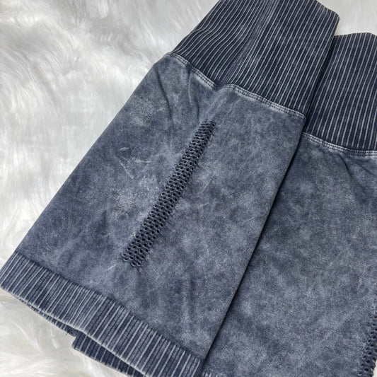Black Stone Washed Shorts