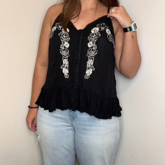 Embroidered Floral Tank Top